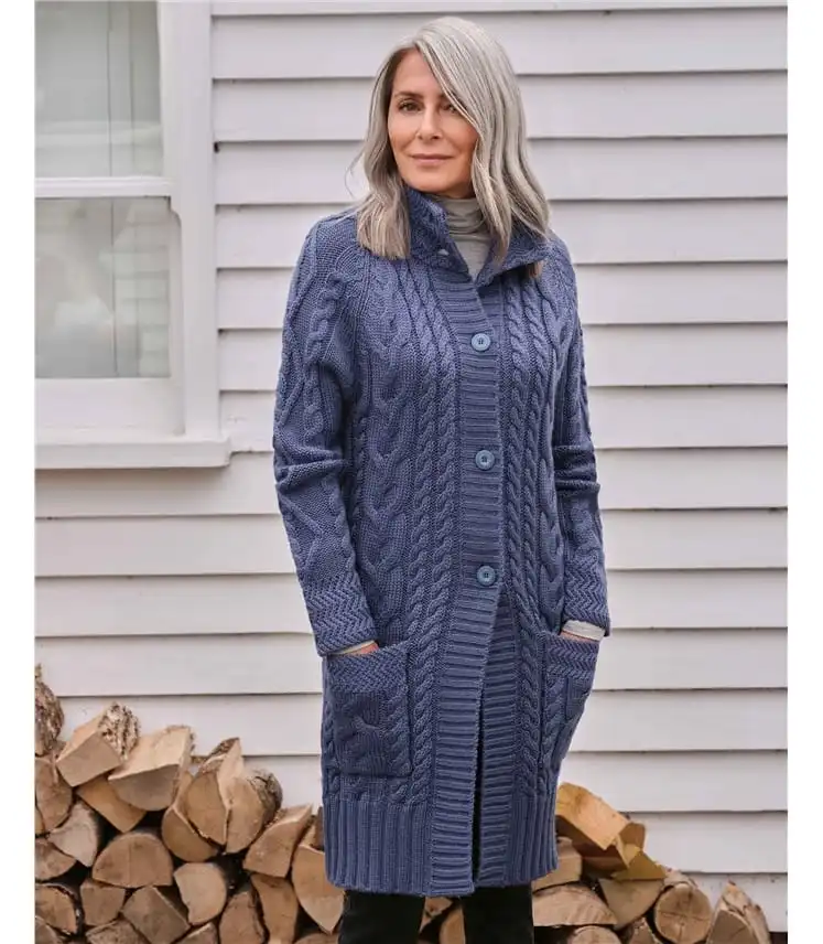 Pure Wool Aran Coatigan