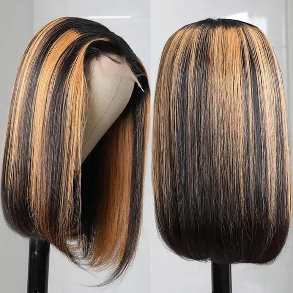 Sterly Straight Ombre #FB30 Highlight Color Lace Frontal Bob Wigs
