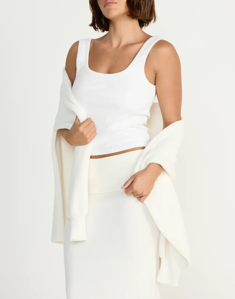 Casual Lazy Style Ribbed Solid Color Vest