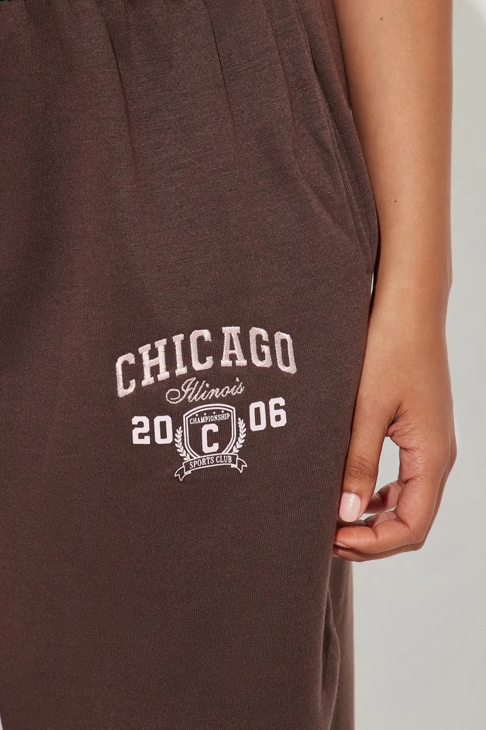 Chi Town Fleece Pant Set - Brown/combo