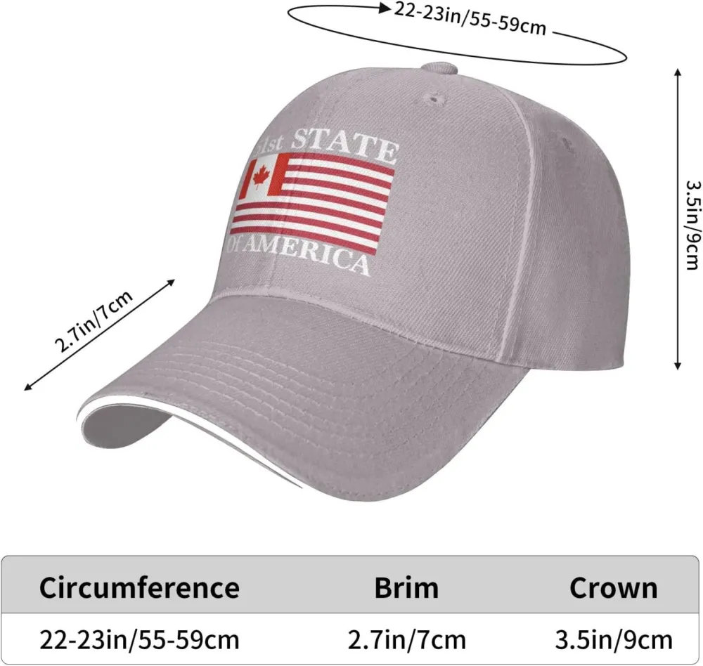 51st State Make Canada 51st State Hat Make America Canada Great Again Hat Cap for Men Women Black