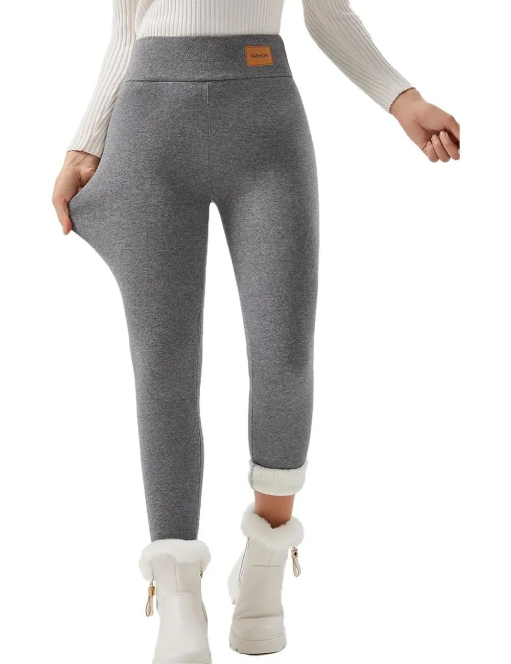 Women Winter Warm Thick Leggings Fleece Lined Stretchy Soft Thermal Sherpa Pants High Waist Tights