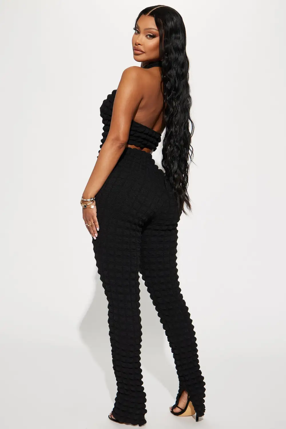 Bailey Bubble Pant Set - Black