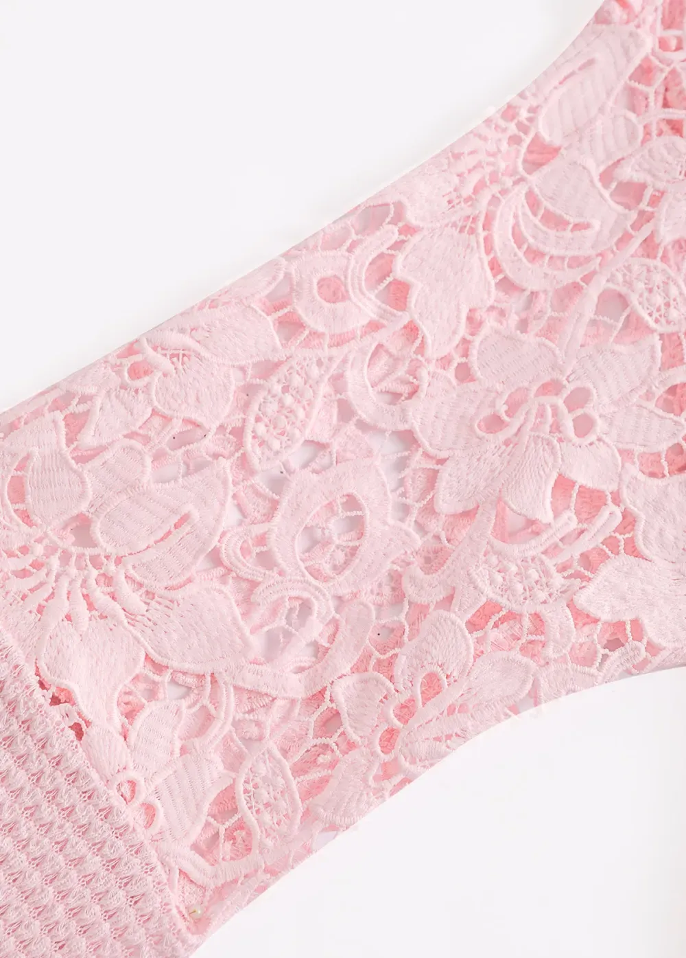 Light Pink Lace Long Sleeve Hoodie