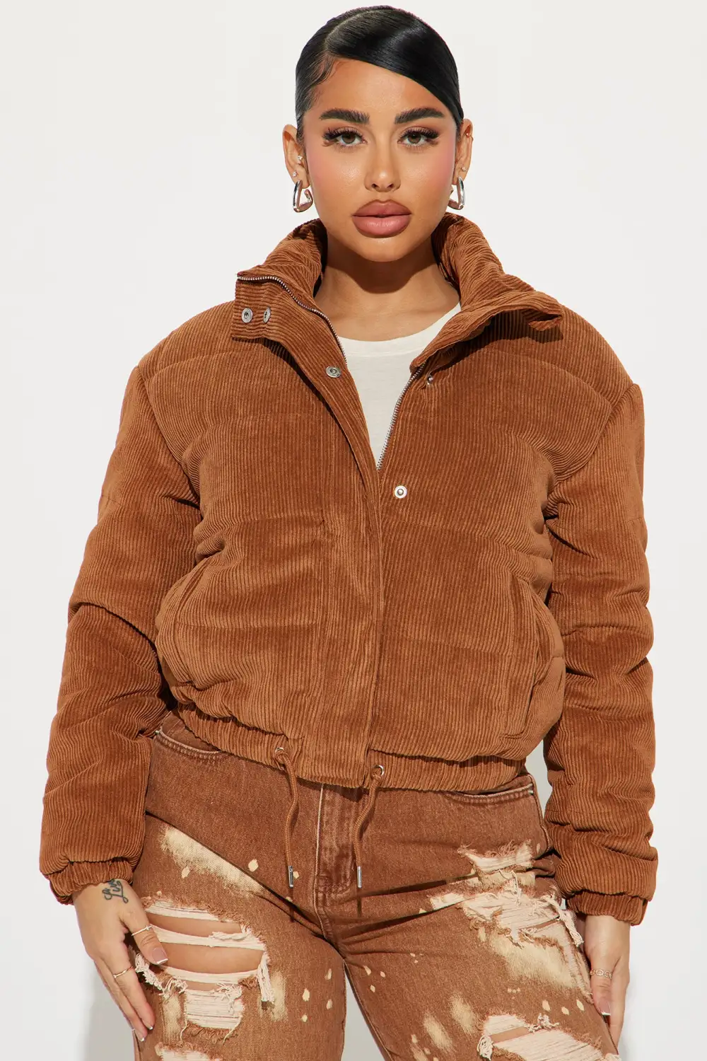 Cover Your Tracks Puffer Jacket - Camel