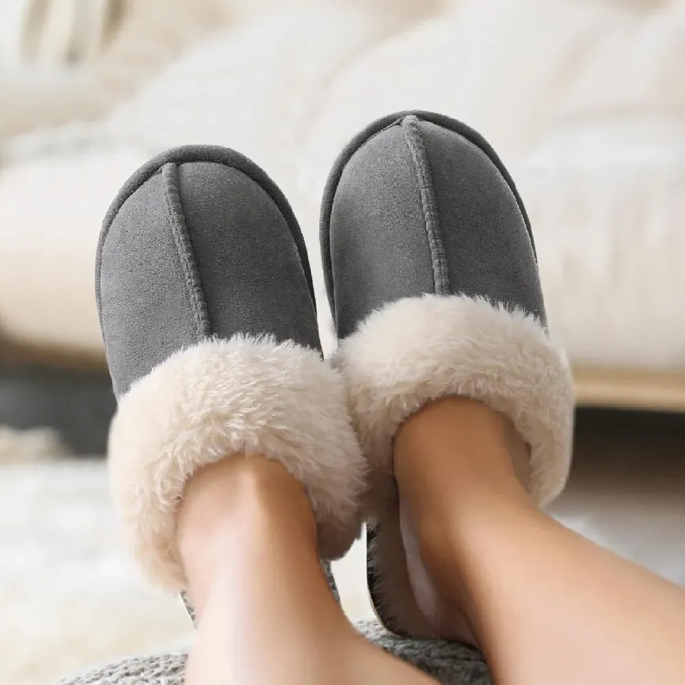 Women's Fuzzy Memory Foam Slippers Fluffy Winter House Shoes Indoor and Outdoor
