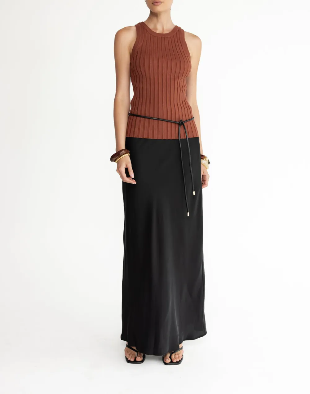 Basic High Round Neck Long Vest