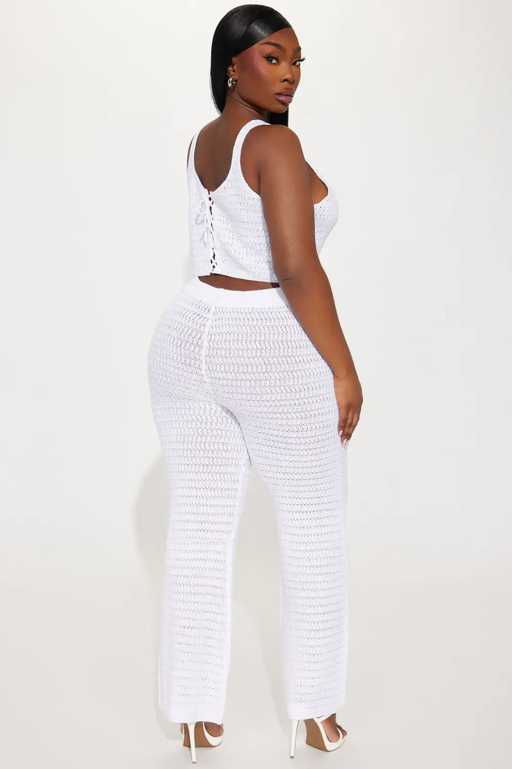 Carol Crochet Pant Set - White