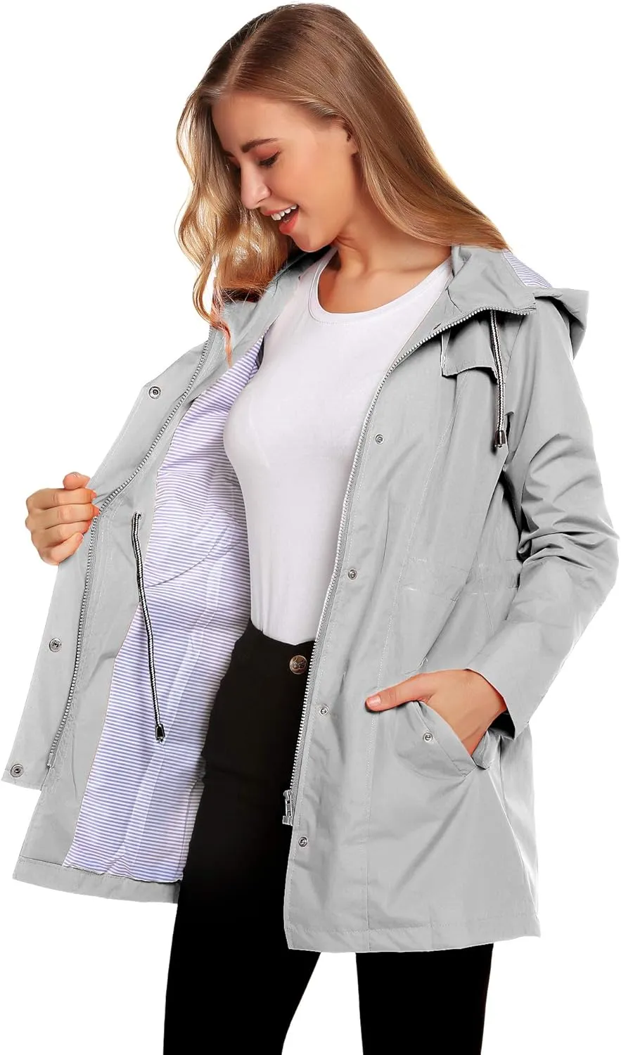Womens Lightweight Hooded Waterproof Active Outdoor Rain Jacket S-XXL