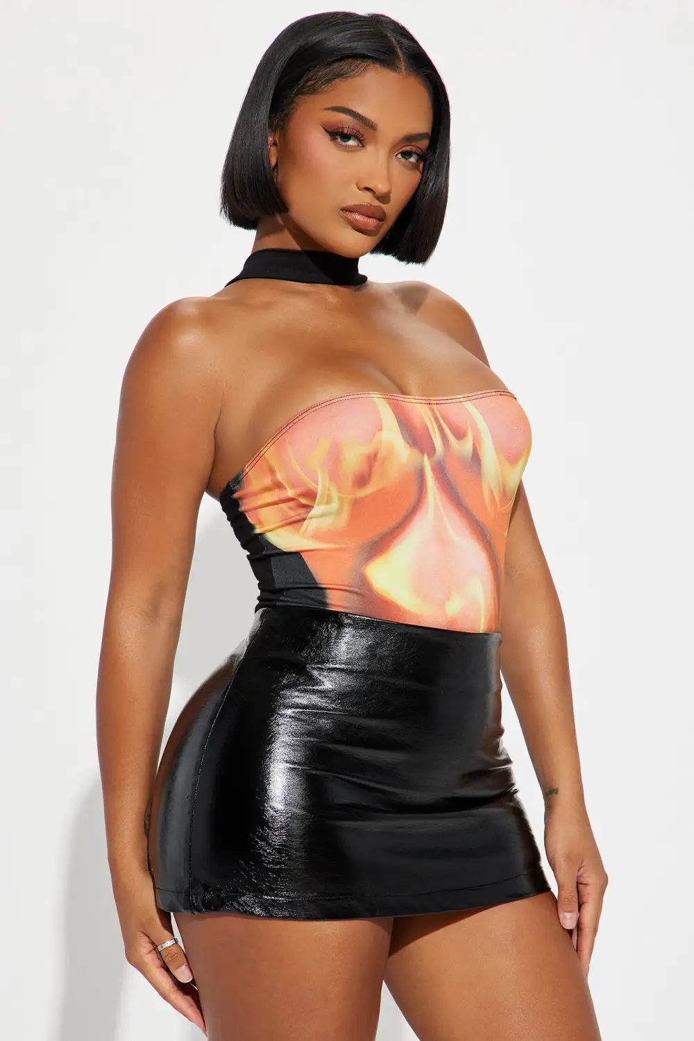 Smoking Hot Bodysuit - Red/combo