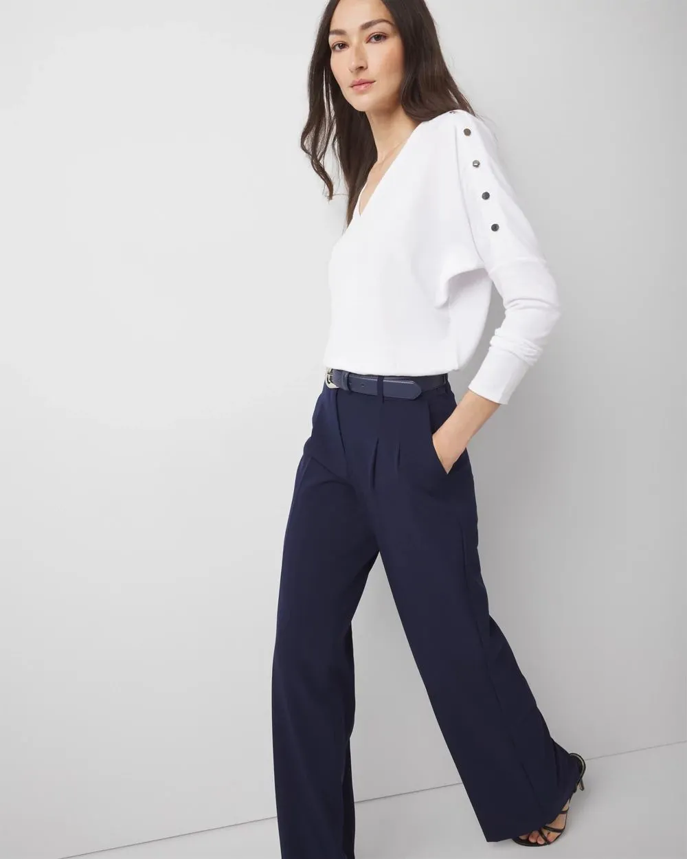 Snap Detail Dolman Sleeve Top