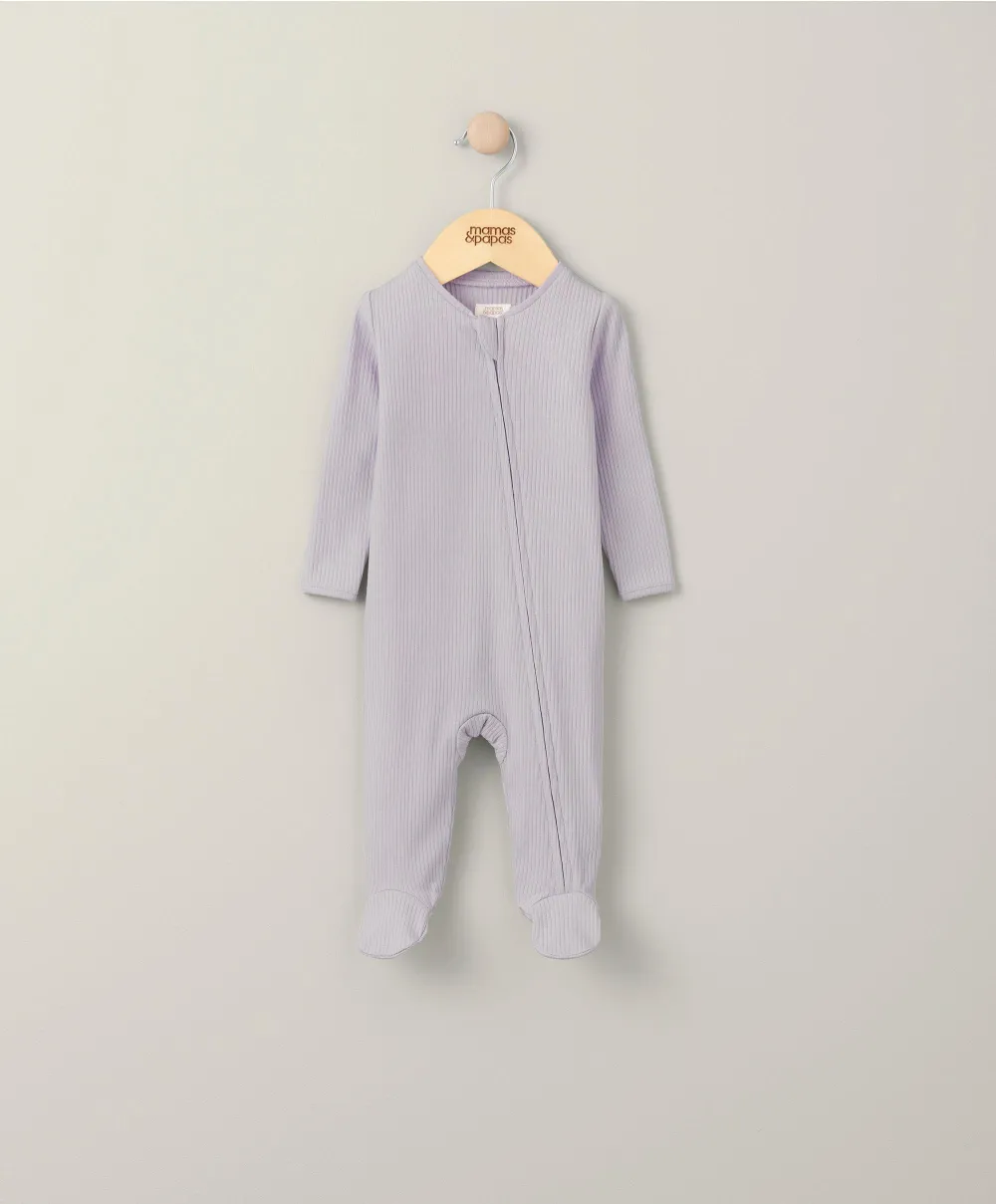 Organic Rib Sleepsuit - Heather