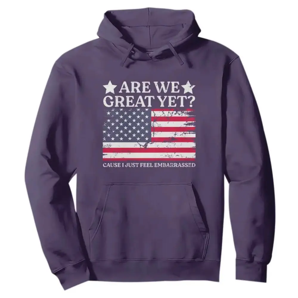 Are We Great Yet Hoodie Cause I Just Feel Embarrassed American Flag TS09