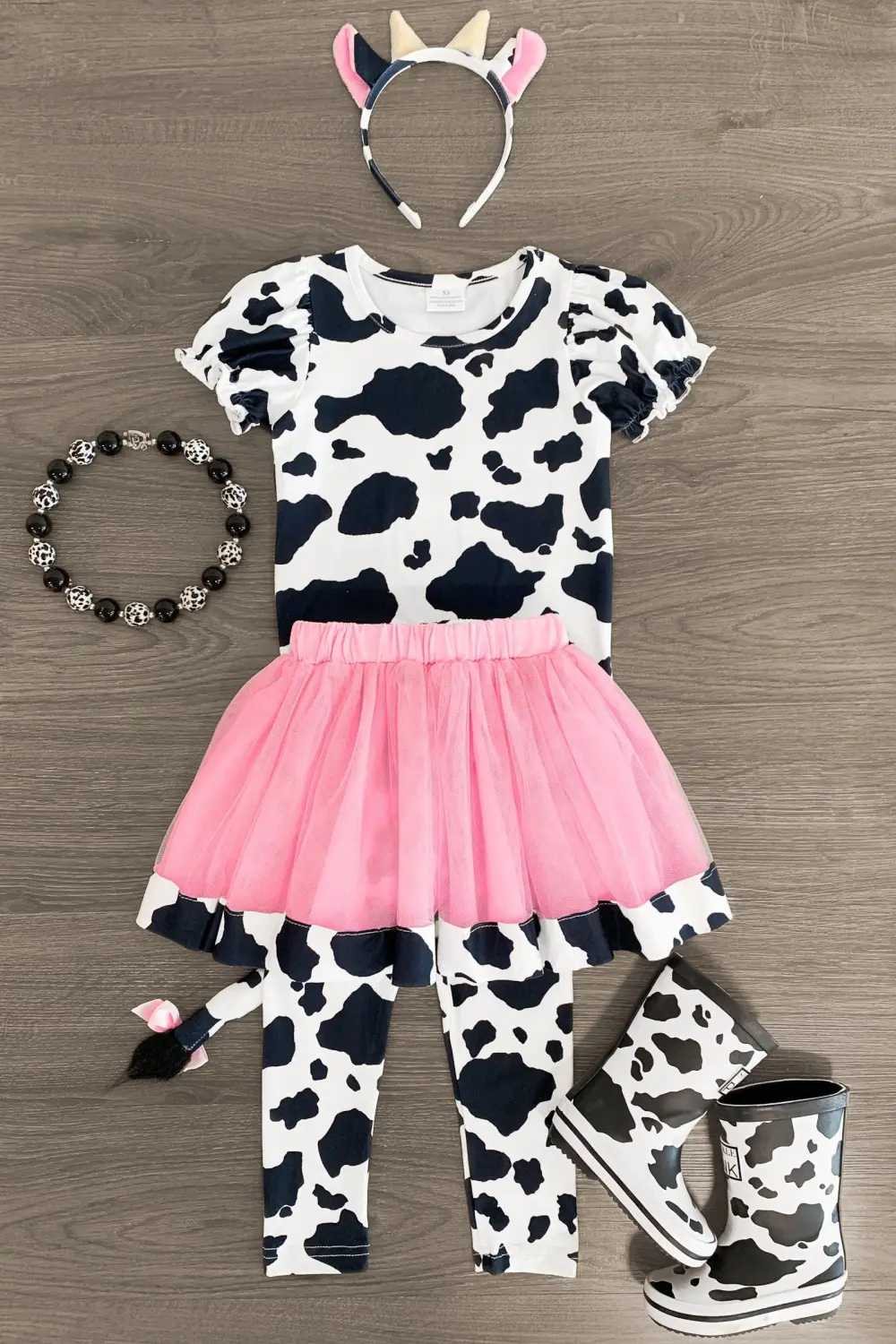 Pink Cow Costume - 5 Piece Set