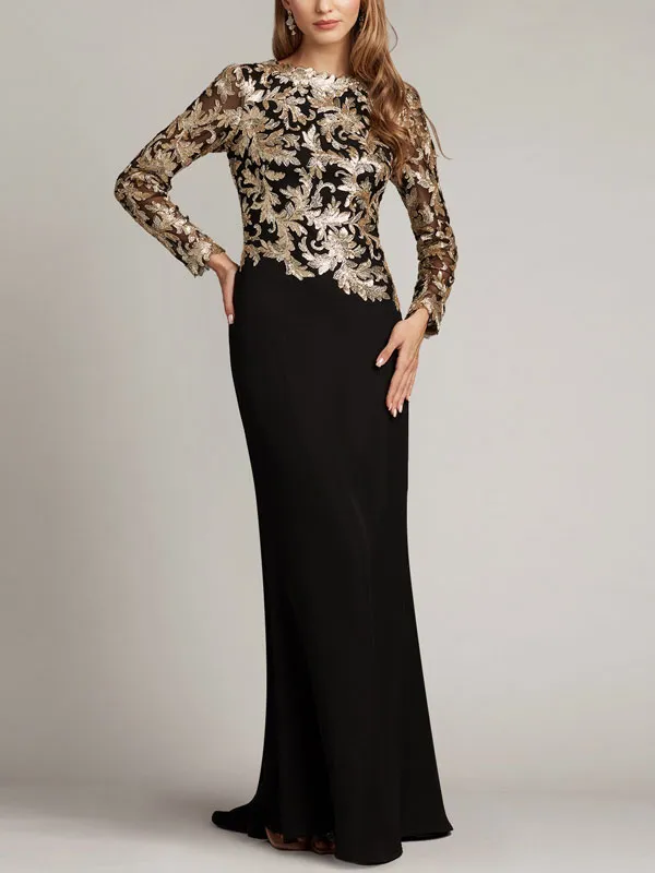 Velvet with rope embroidery ladies dress