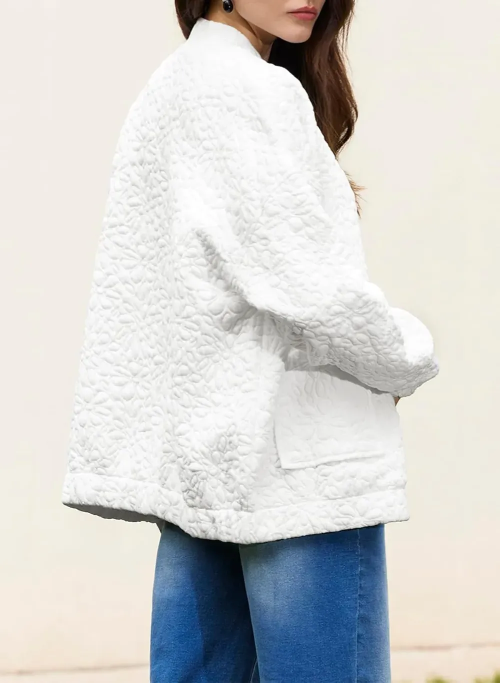 Jackets for Women Spring Fashion 2025 Cute Jacquard Coats Lightweight Zip Up Jackets Dressy Casual