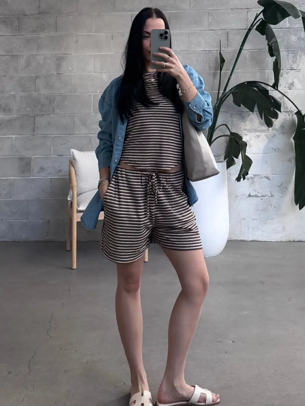 Striped Pull-On Casual Shorts