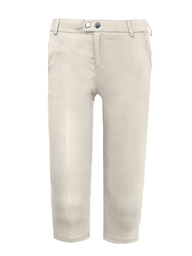 Women's Basic Essential Capri shorts Slacks Classic Capris Pants Office / Career Dailywear Micro-elastic Solid Colored Mid Waist Slim Green White Black Blue Khaki S M L XL XXL