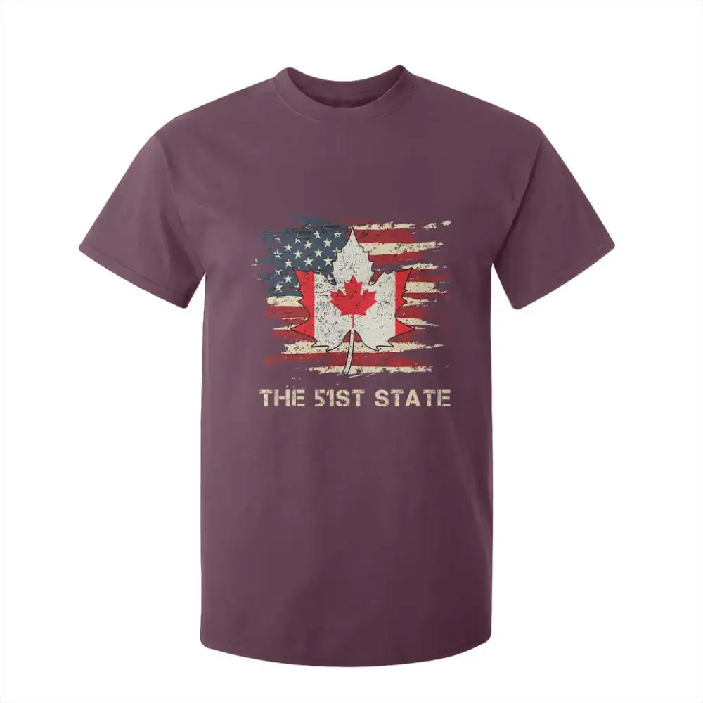 Canada The 51st State T Shirt For Kid Canadian Maple American Flag TS09