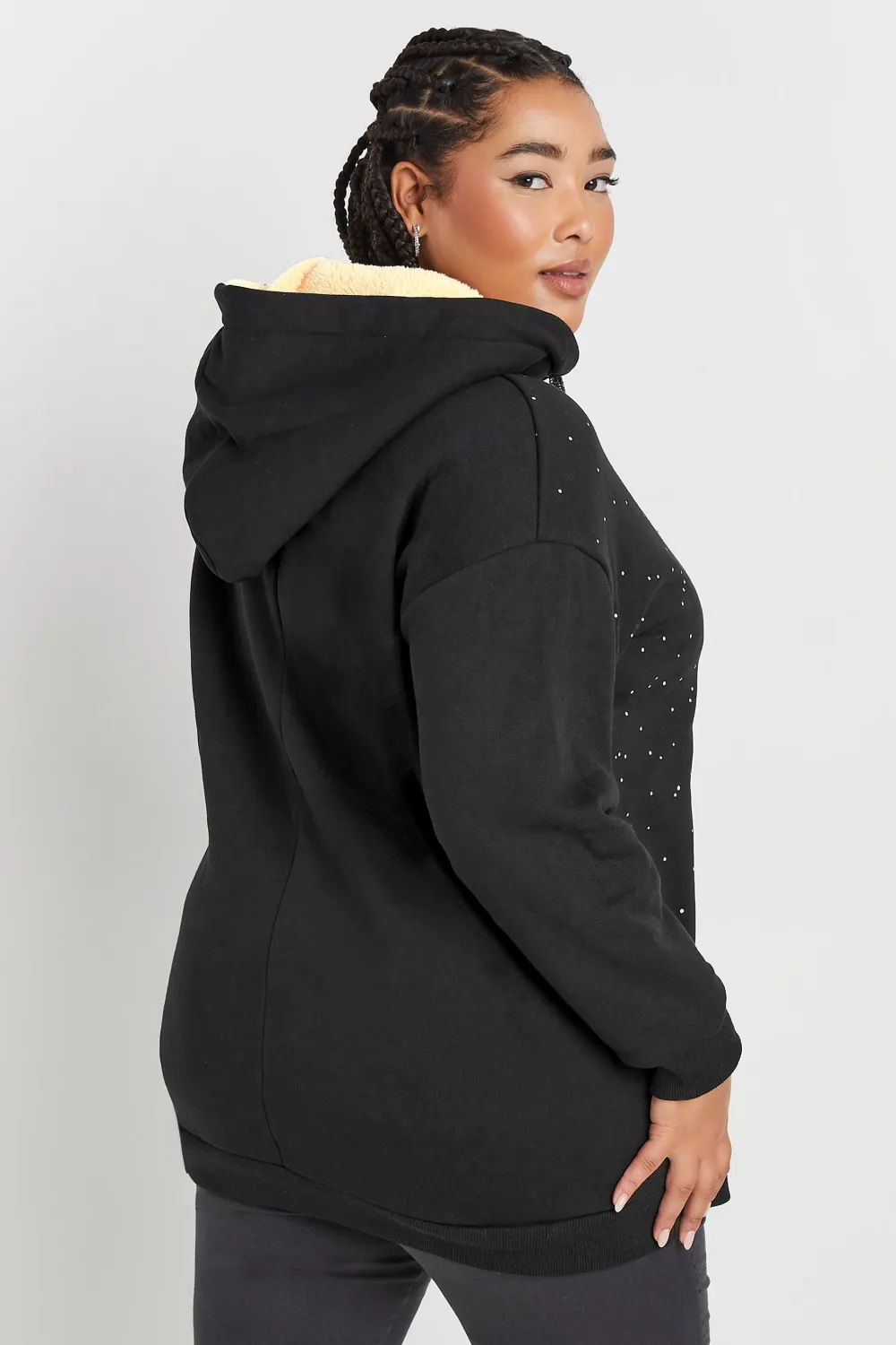 YOURS Curve Black 'Merry Christmas' Hoodie