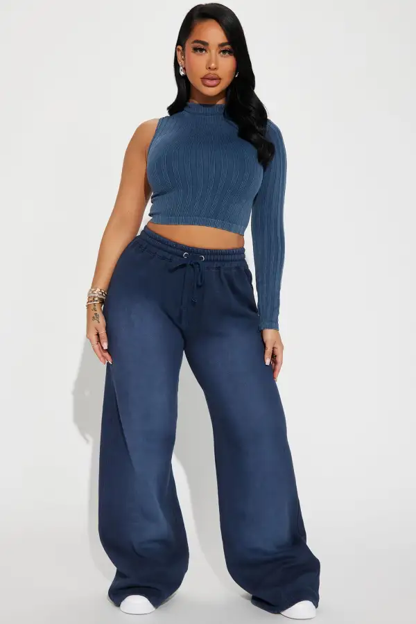 Gina Washed One Shoulder Top - Blue