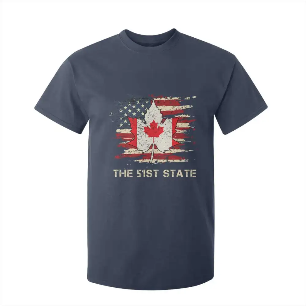 Canada The 51st State T Shirt For Kid Canadian Maple American Flag TS09