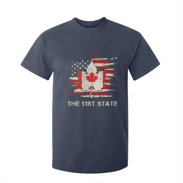Canada The 51st State T Shirt For Kid Canadian Maple American Flag TS09