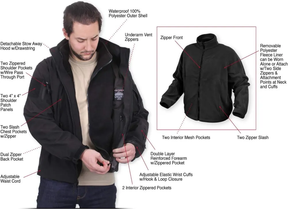 3-in-1 Spec Ops Soft Shell Jacket - Ultimate Weather Defense with Removable Fleece Liner