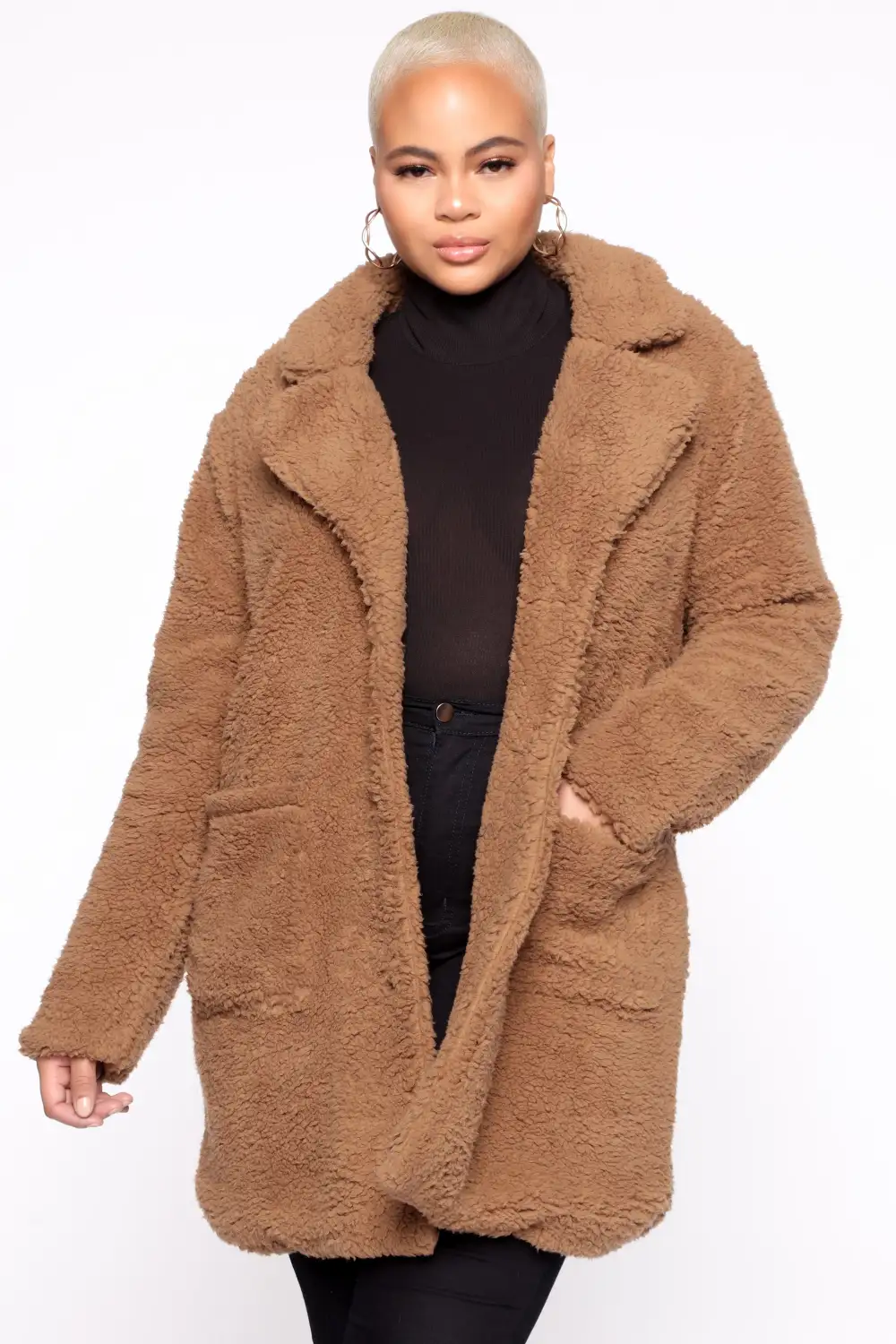 Keep Each Other Warm Sherpa Coat - Mocha