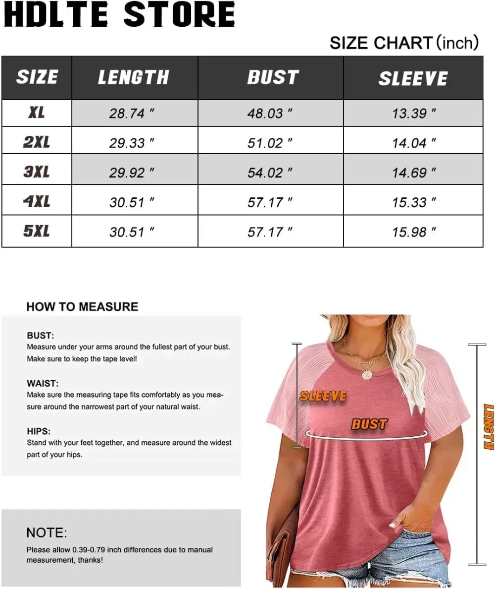 HDLTE Womens Plus Size Tops Floral Bell Sleeves Blouses Summer Crewneck Tunic Loose Casual T Shirts