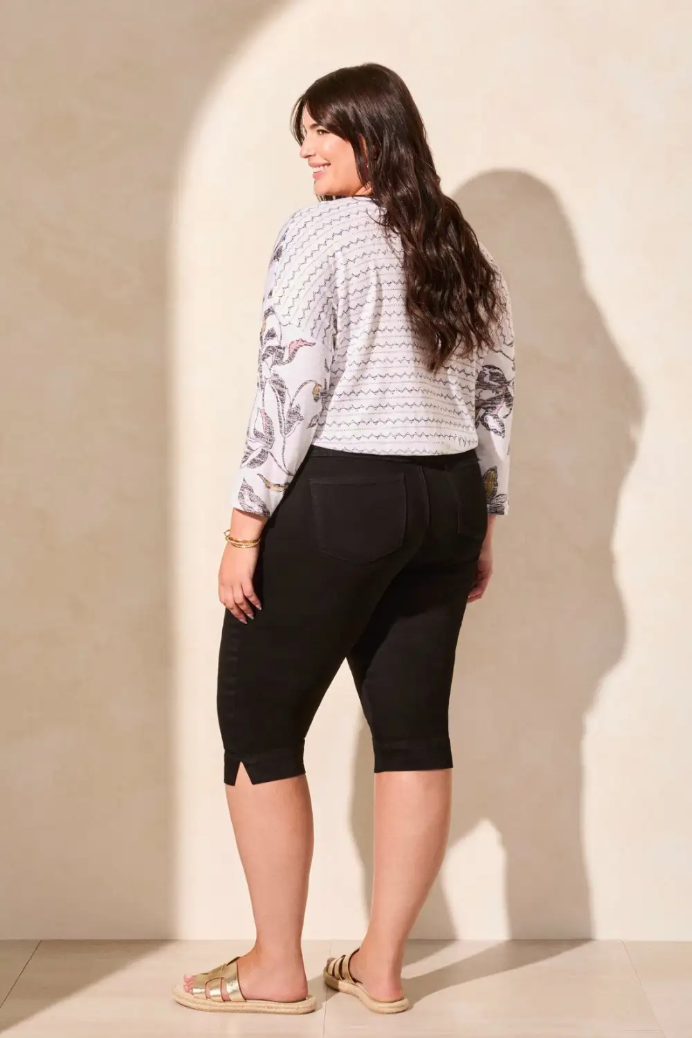 Audrey Comfort Stretch Pull-On Denim Shorts-Justblack