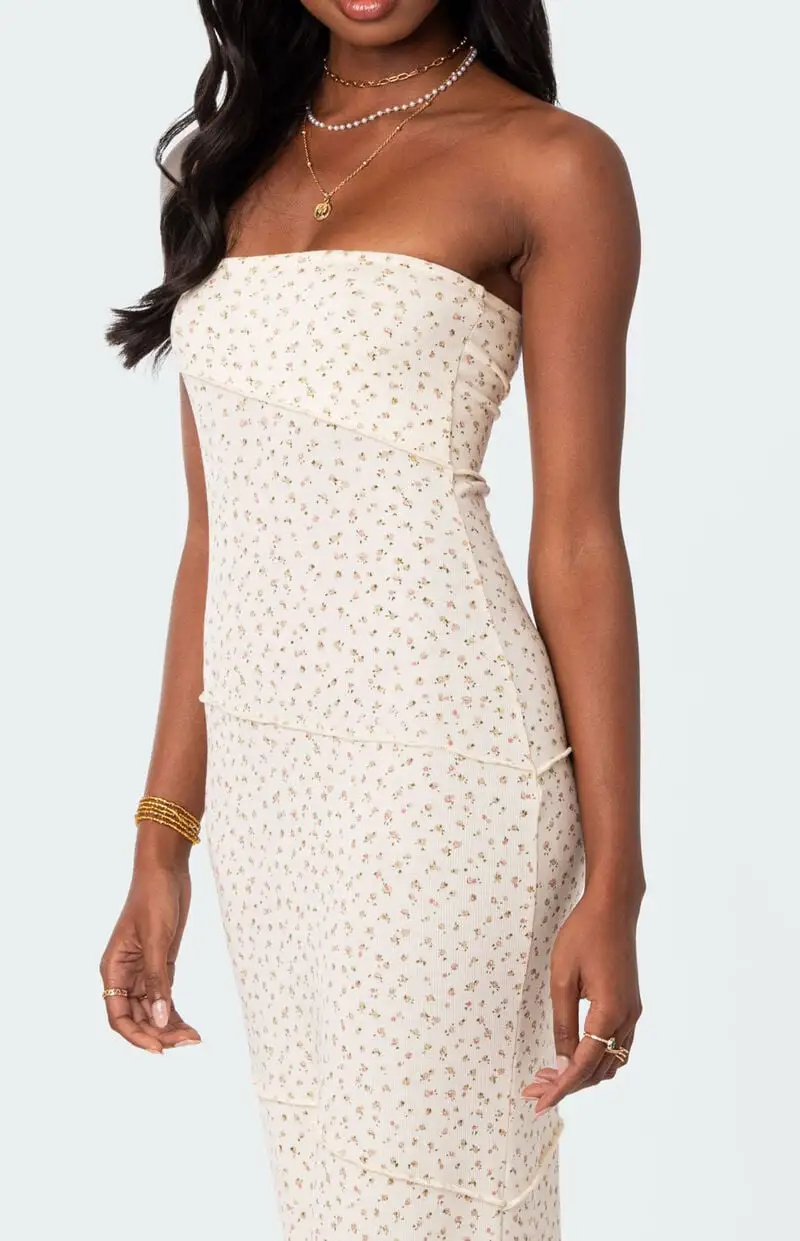 Edikted Lynn Ribbed Maxi Dress