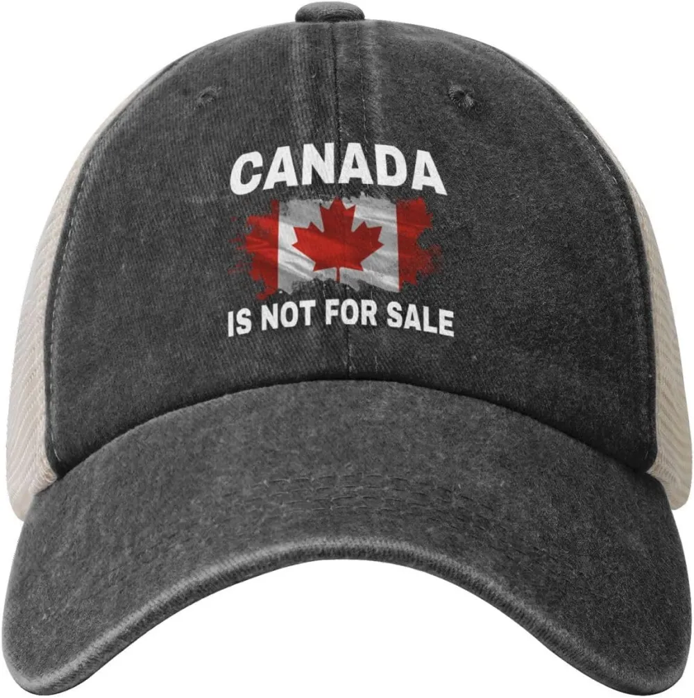 Canada is Not for Sale Hats Denim Mesh Cap