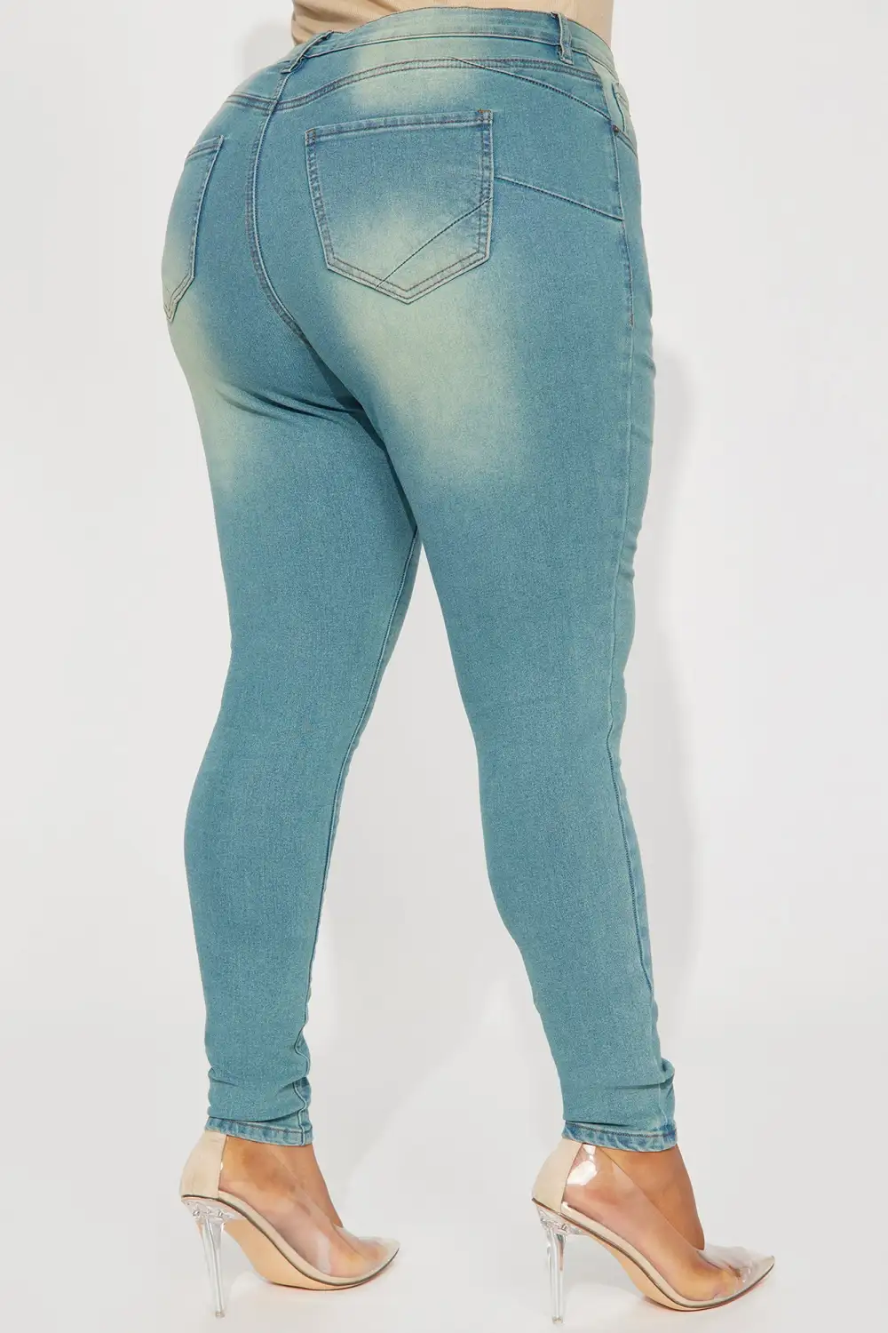 Hampton Tinted High Stretch Skinny Jeans - Medium Blue Wash