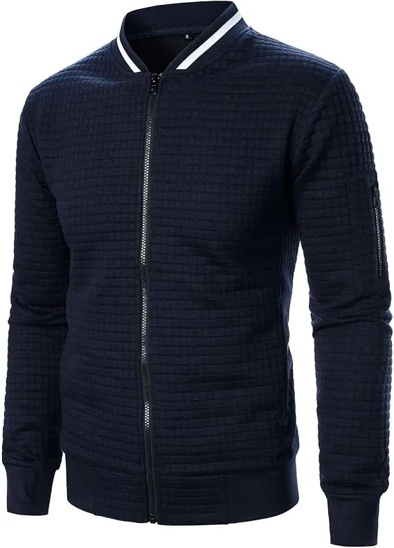 Mens Lightweight Jacket Casual Bomber Jacket Varsity Coat