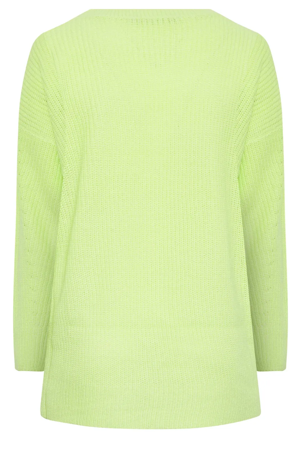 YOURS Curve Lime Green Ribbed Knit Jumper