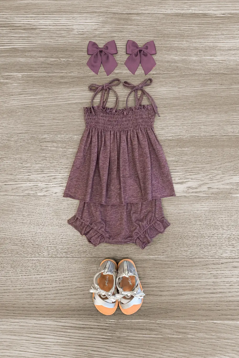 Tie Shoulder Baby Short Set