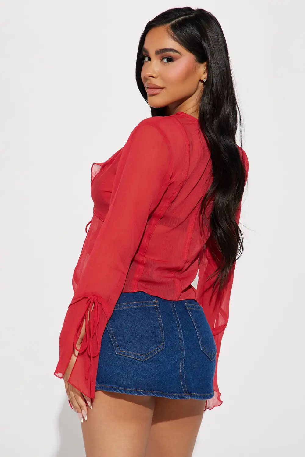 Sweet Sensation Ruffle Blouse - Red