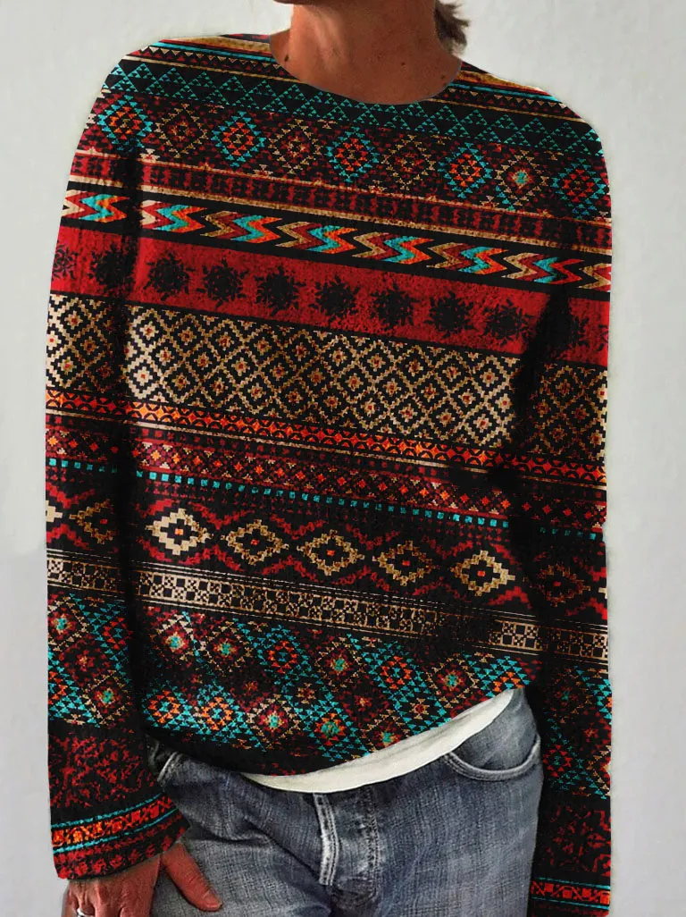 Women's Vintage Ethnic Style Pullover Sweater