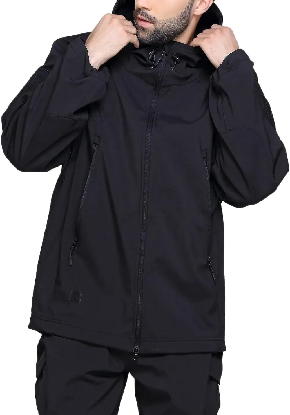 Men's Tactical Softshell Jacket Waterproof Fleece Hooded Hunting Coat