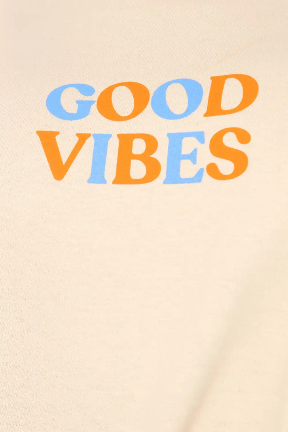Good Vibes Smiley Face Tee - Nude
