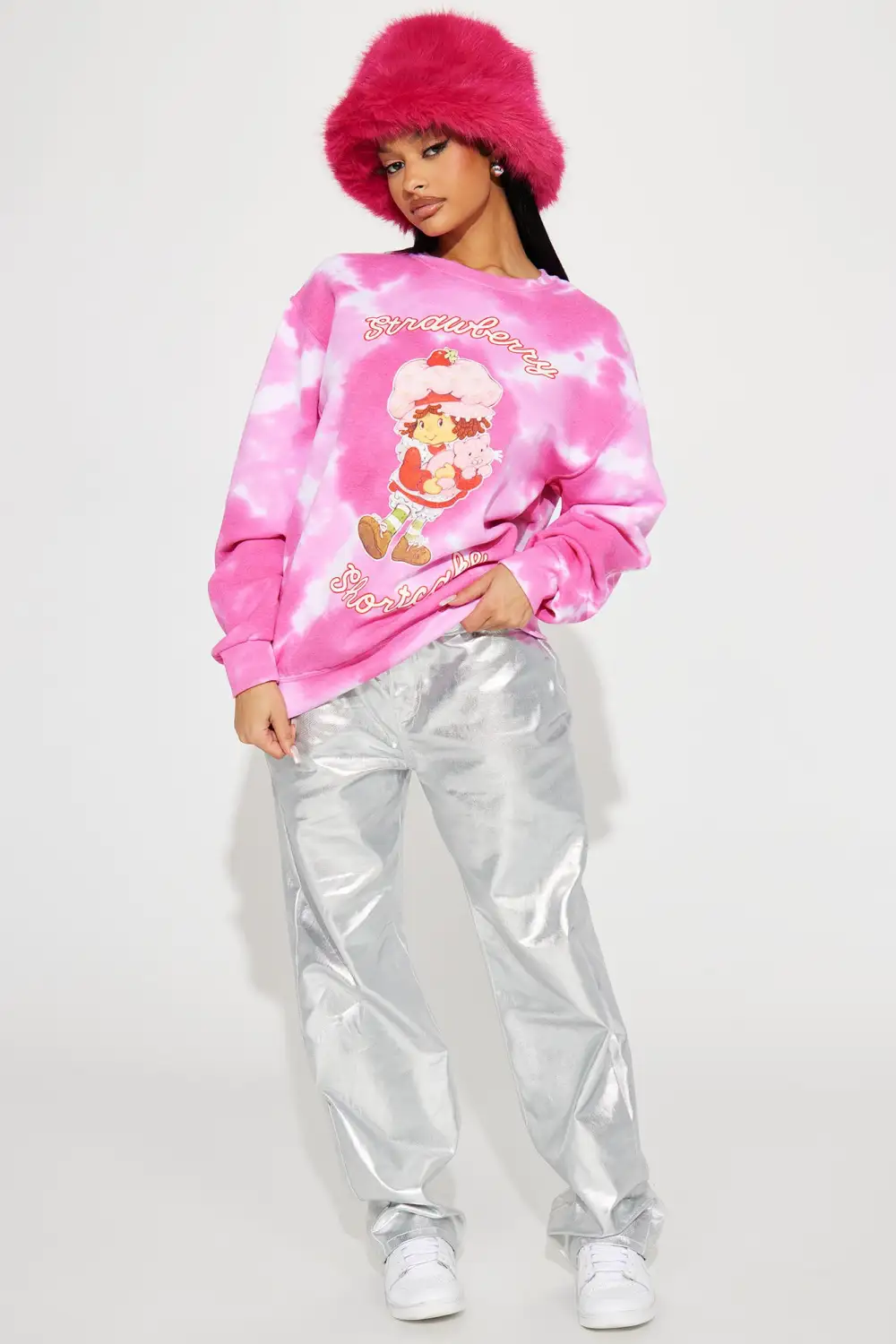 Strawberry Shortcake Tie-Dye Sweatshirt - Pink/combo