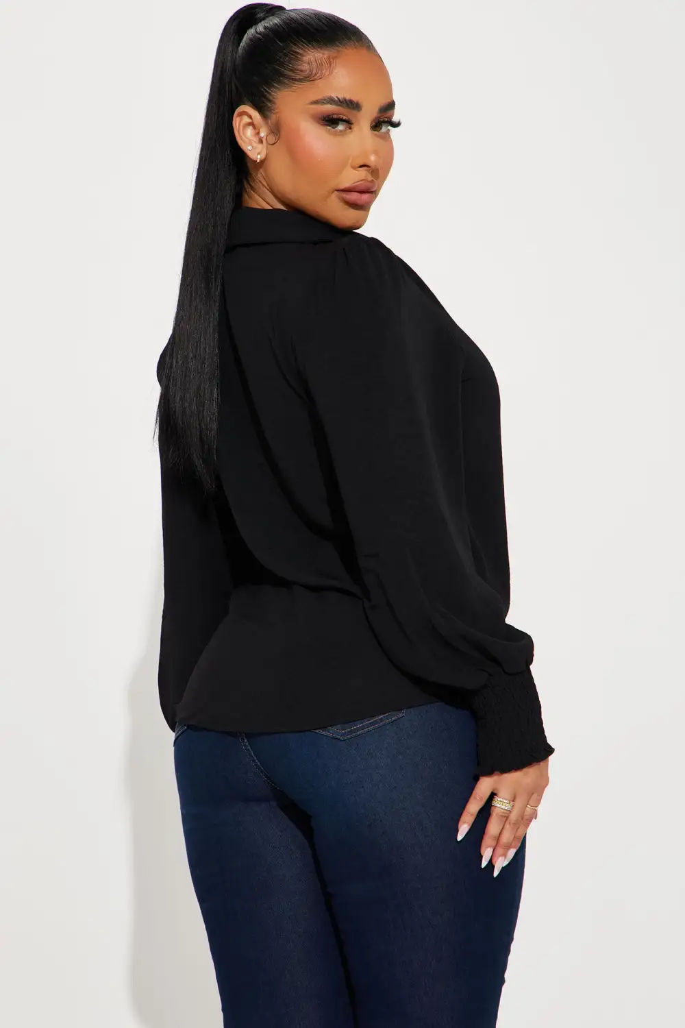 Enid Blouse Top - Black