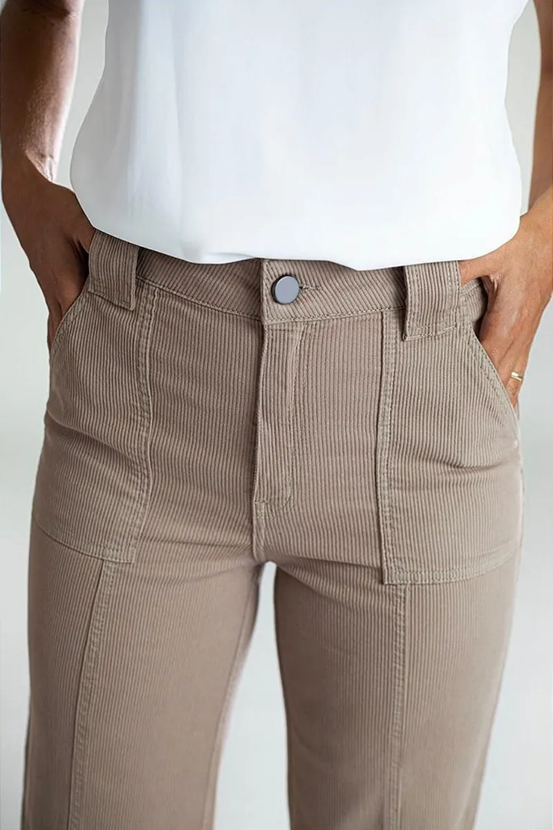 Solid Seam Front Slant Pocket Pants