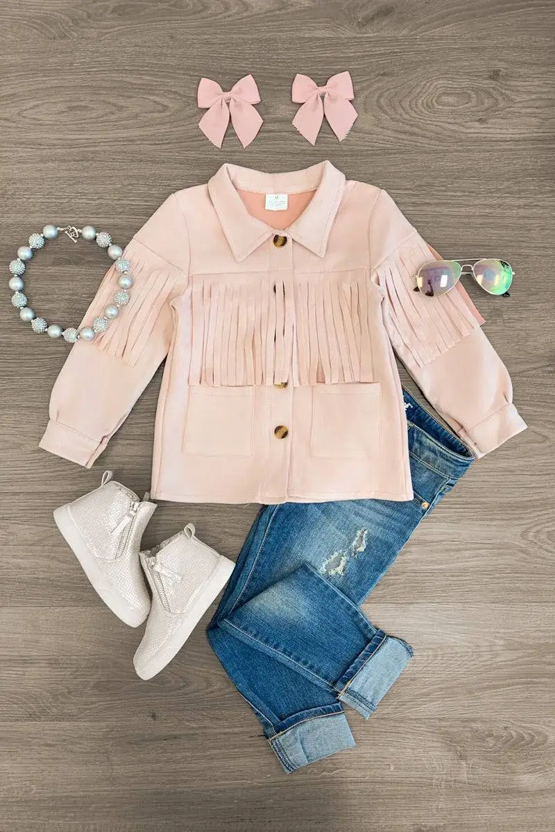 Blush Fringe Jacket