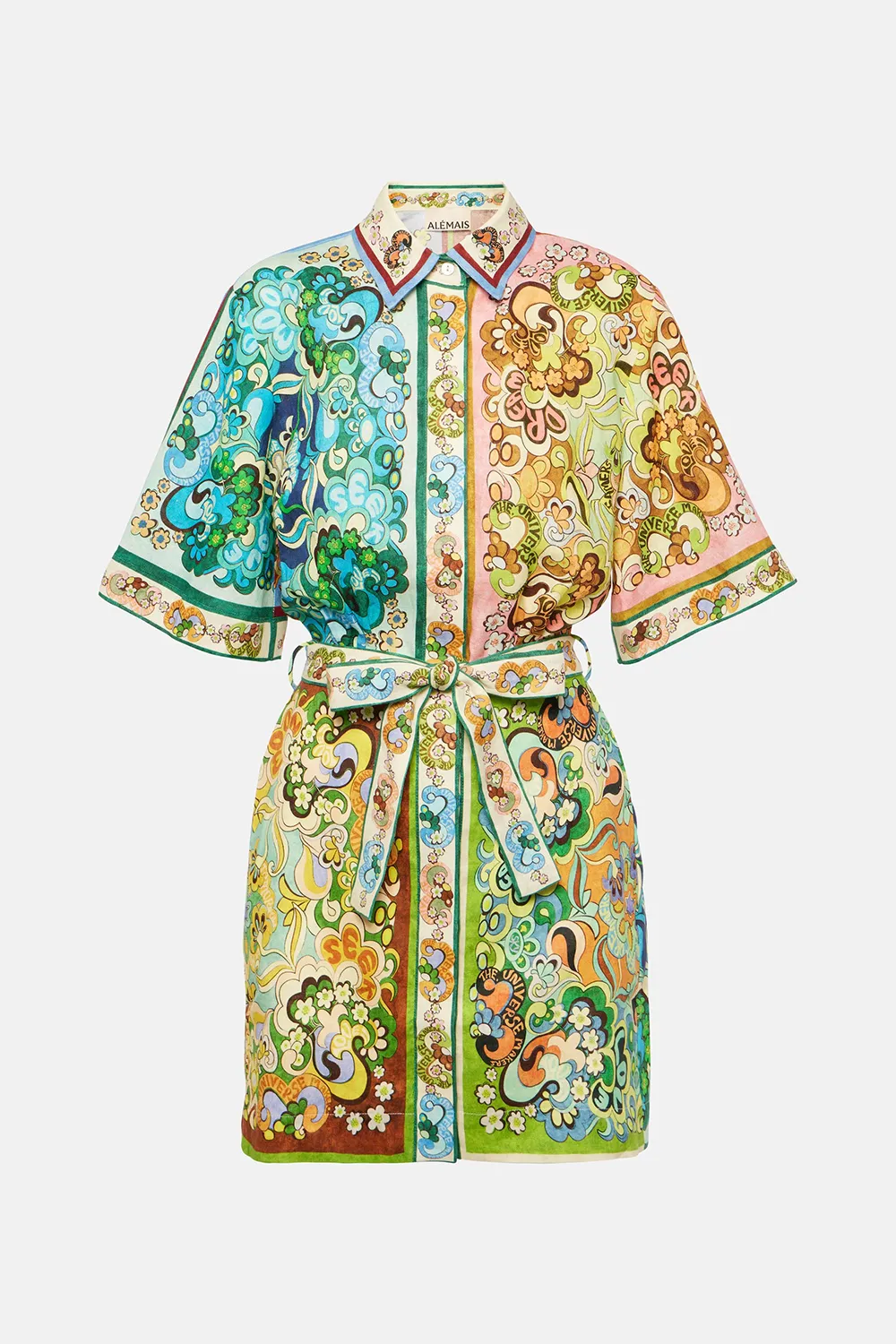 Dreamer printed linen shirt dress