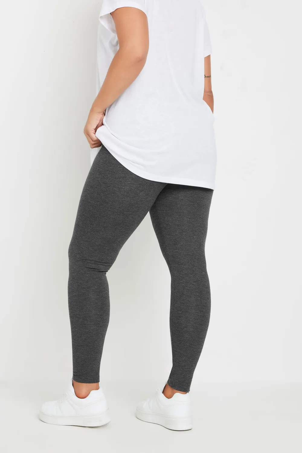 YOURS 2 PACK Curve Charcoal Grey & Black Soft Touch Stretch Leggings