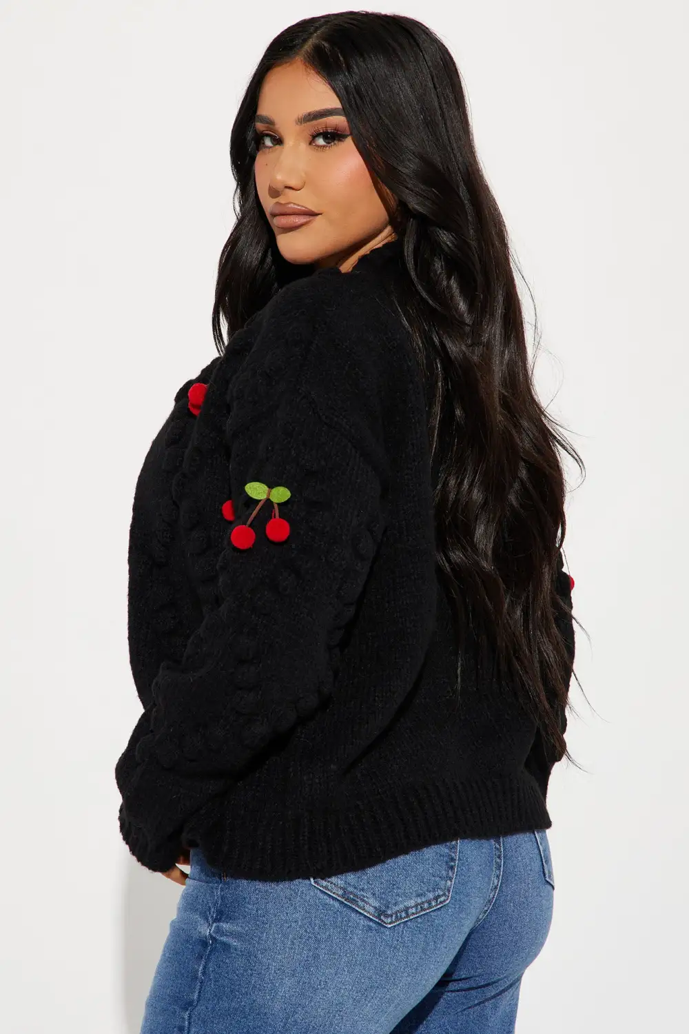 Cherry Time Cardigan - Black