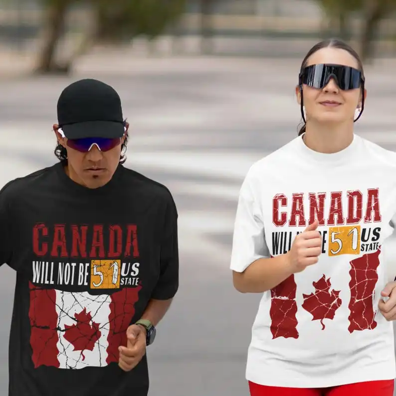 Canada Will Not Be 51st State T-Shirt | Bold Patriotic Canadian Flag Tee | Vintage Distressed Design | Stand for Canadian Independence