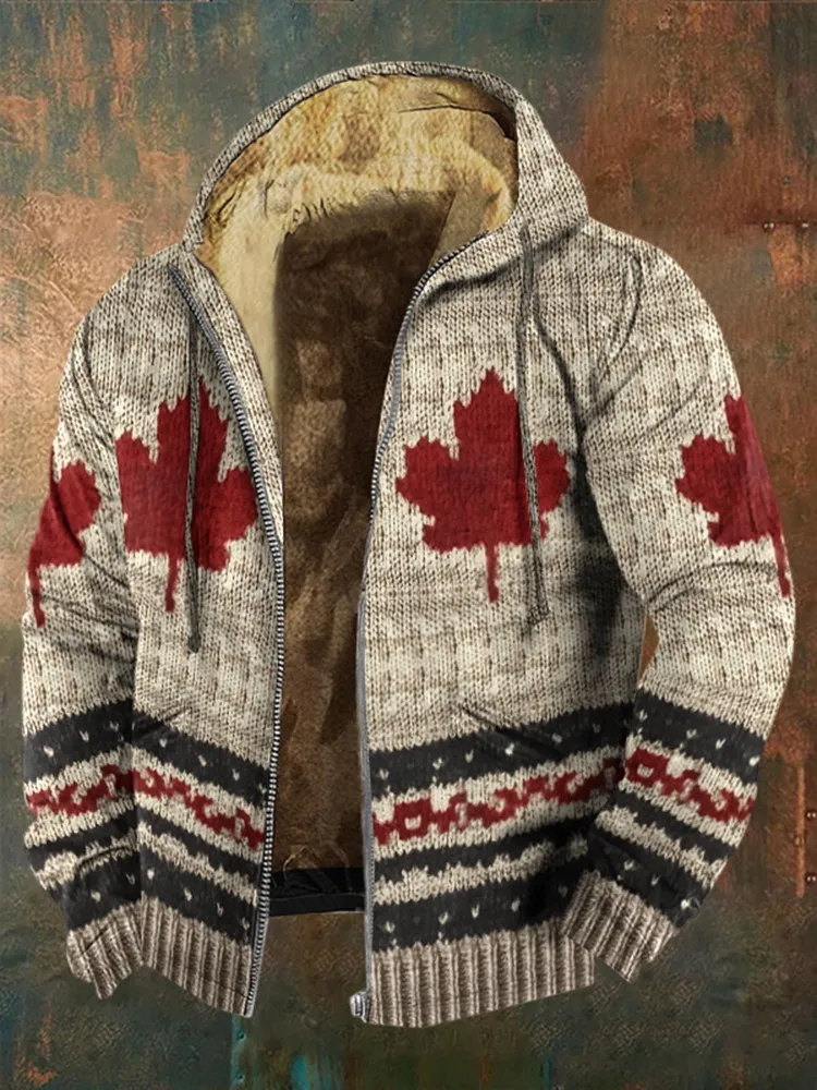 Men's Vintage Canada Maple Leaf Zipper Jacket